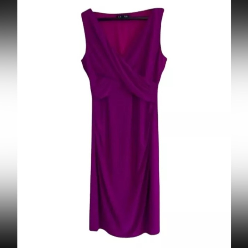 Lauren Ralph Lauren Ruched Purple Sheath Dress NWT Size 8 Cocktail